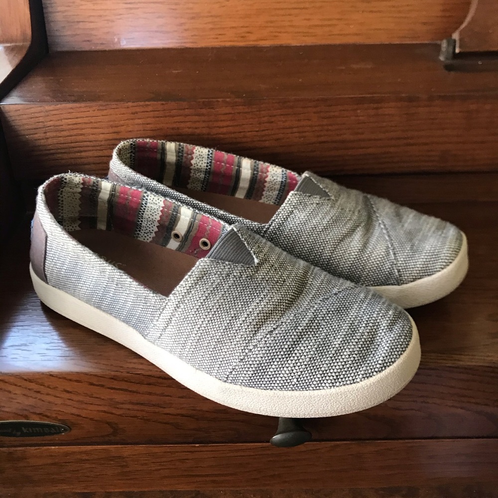 TOMS Grey Avalon Slip-ons